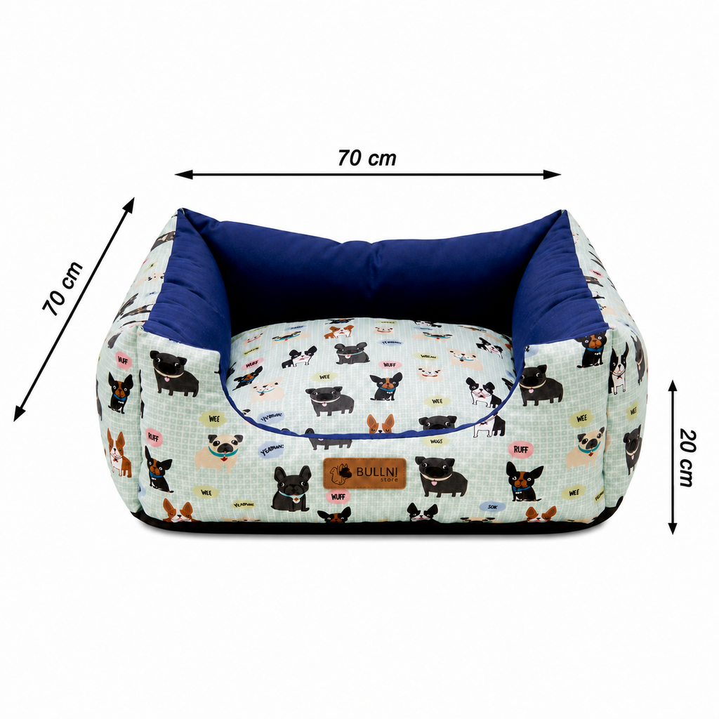 Cama Para Pets - Quadrada impermeável Estampa Bulldog Bullni Store
