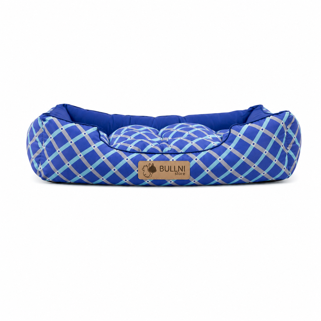 Cama Para Pets - Retangular Azul Geométrico Bullni Store