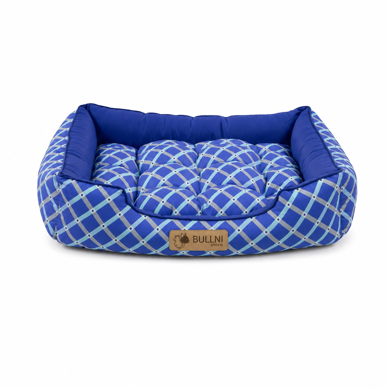 Cama Para Pets - Retangular Azul Geométrico Bullni Store