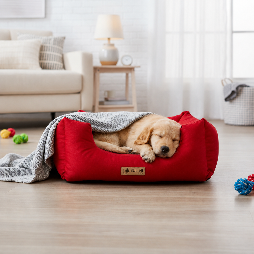 Cama Para Pets - Quadrada Vermelha Lisa Bullni Store