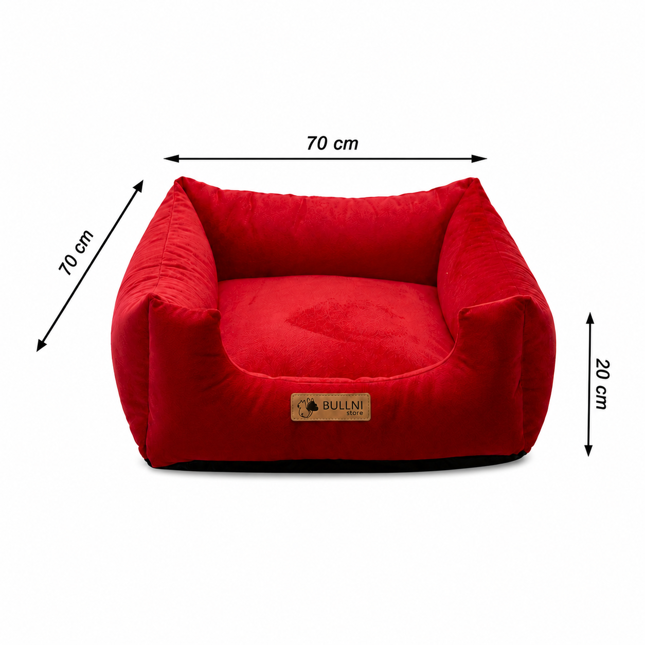 Cama Para Pets - Quadrada Vermelha Lisa Bullni Store