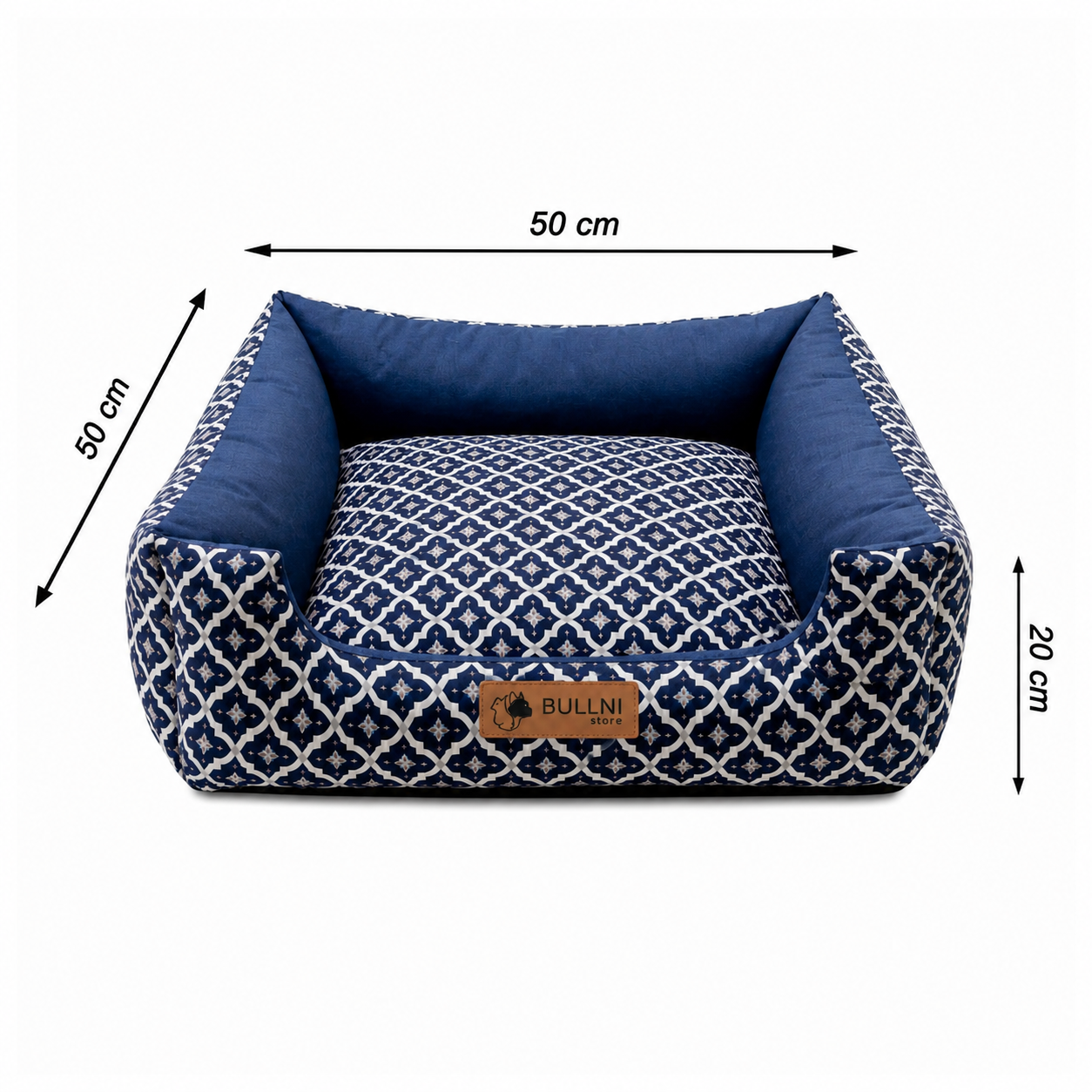 Cama Para Pets - Quadrada Azul Estampada Bullni Store