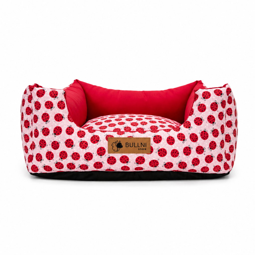 Cama Para Pets - Quadrada vermelha Joaninha Bullni Store