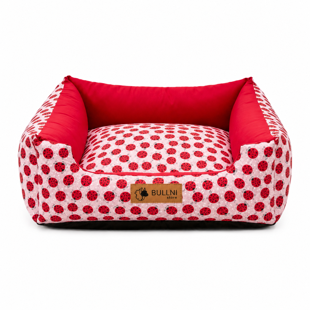 Cama Para Pets - Quadrada vermelha Joaninha Bullni Store