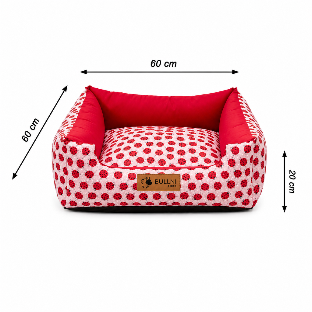 Cama Para Pets - Quadrada vermelha Joaninha Bullni Store