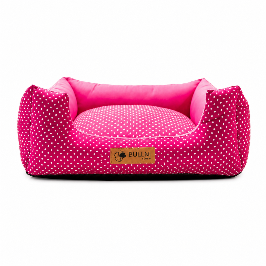 Cama Para Pets - Quadrada Rosa Poá Bullni Store