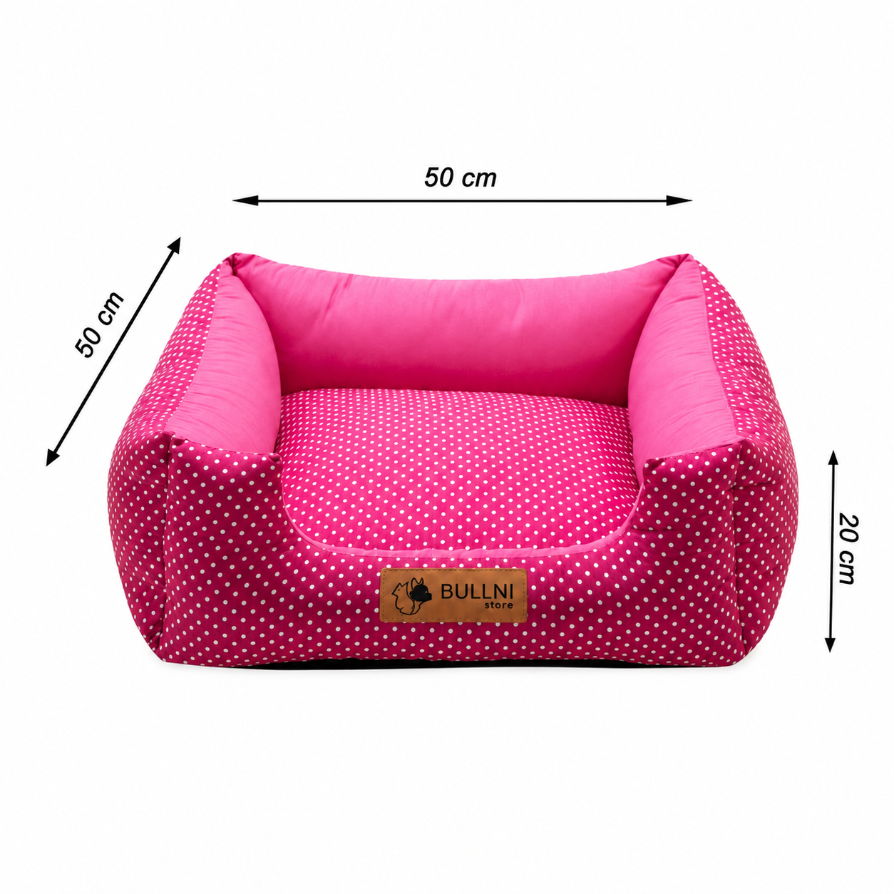 Cama Para Pets - Quadrada Rosa Poá Bullni Store
