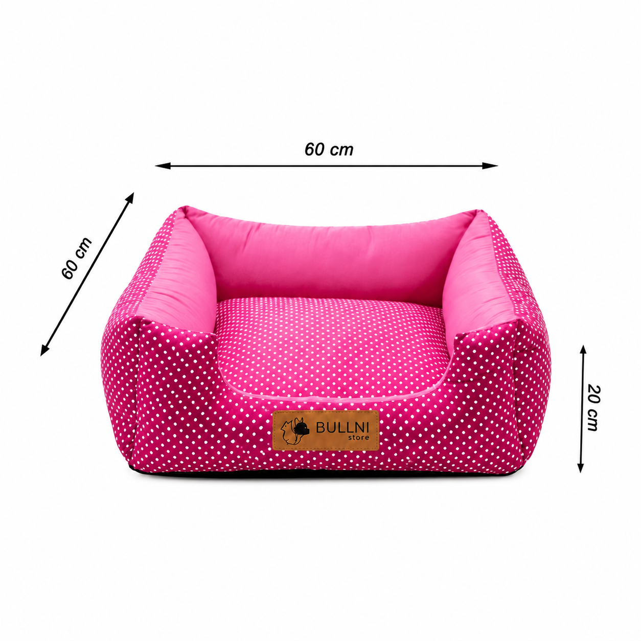 Cama Para Pets - Quadrada Rosa Poá Bullni Store