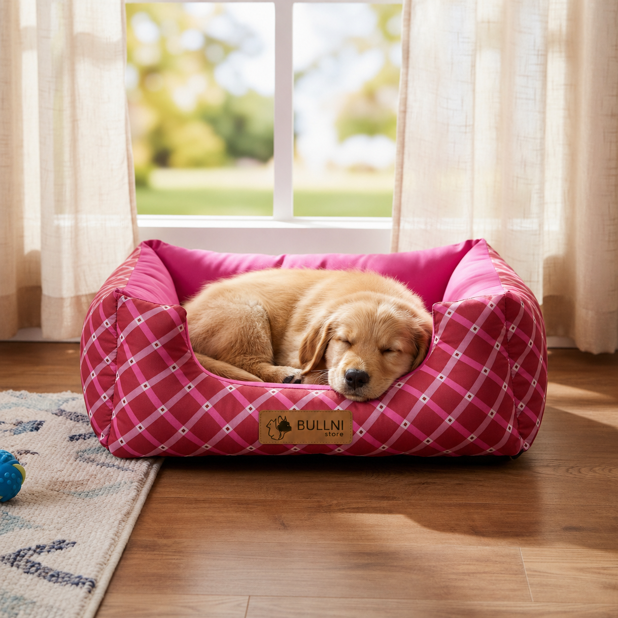 Cama Para Pets - Quadrada Rosa Geométrico Bullni Store
