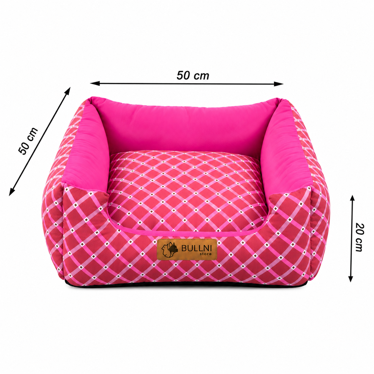 Cama Para Pets - Quadrada Rosa Geométrico Bullni Store