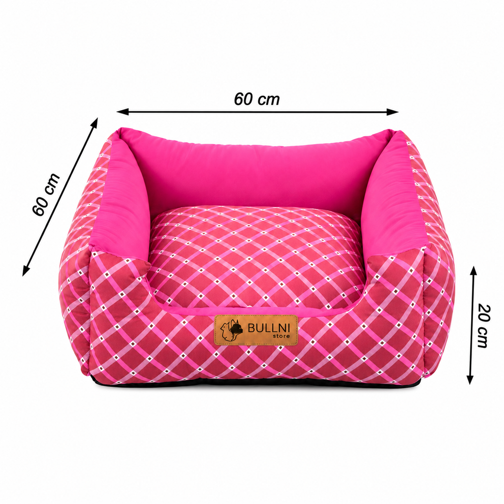 Cama Para Pets - Quadrada Rosa Geométrico Bullni Store