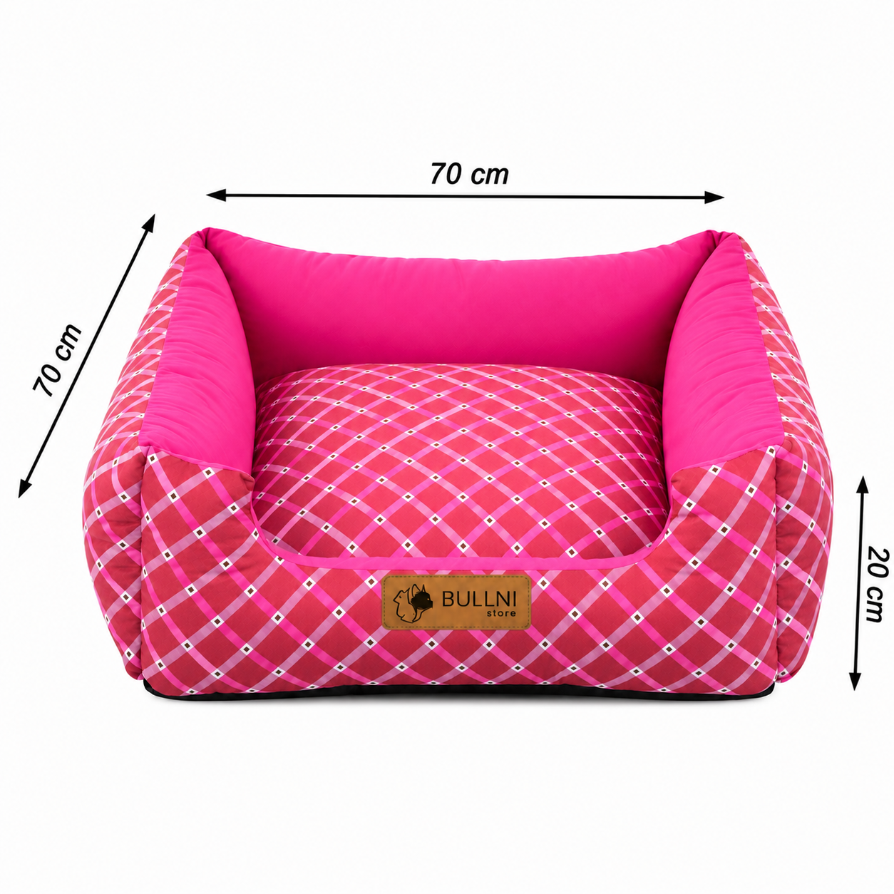 Cama Para Pets - Quadrada Rosa Geométrico Bullni Store