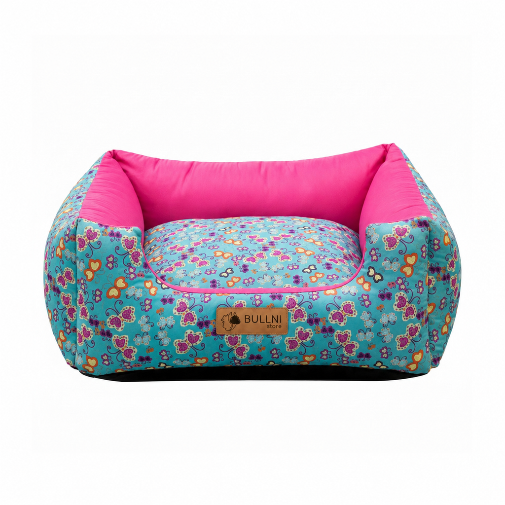 Cama Para Pets - Quadrada Rosa Borboleta Bullni Store