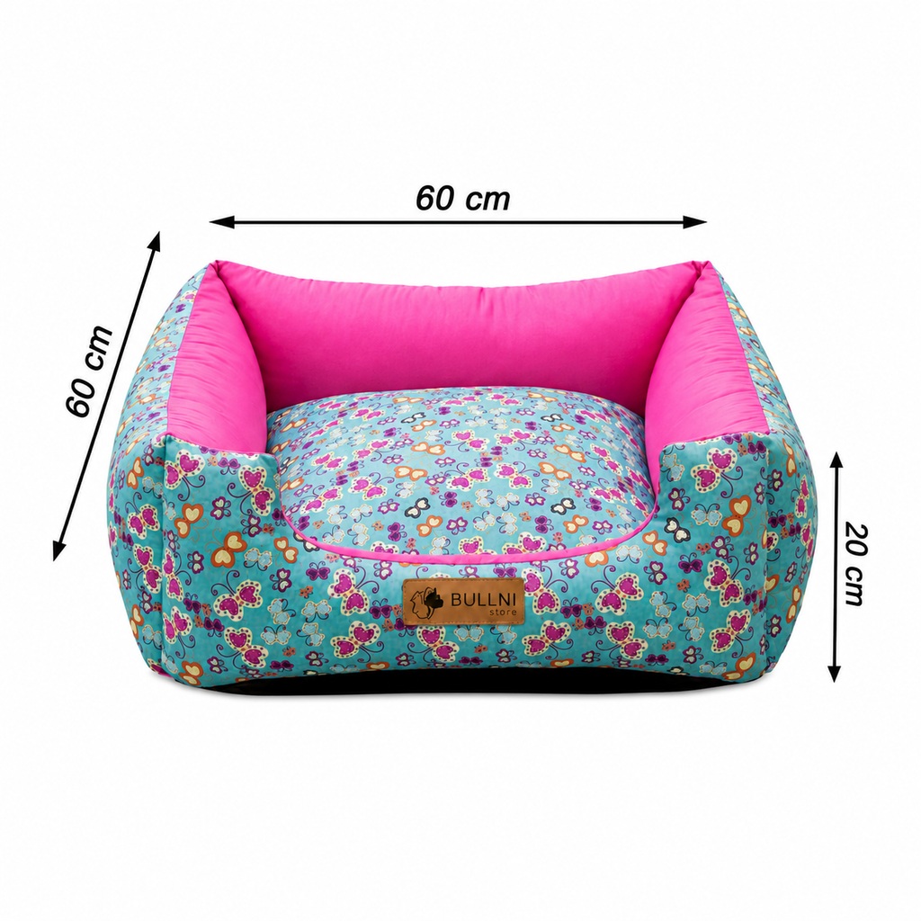 Cama Para Pets - Quadrada Rosa Borboleta Bullni Store