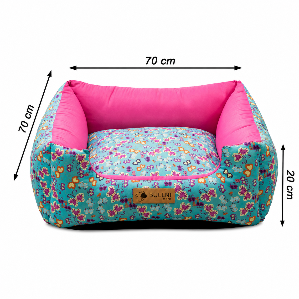 Cama Para Pets - Quadrada Rosa Borboleta Bullni Store