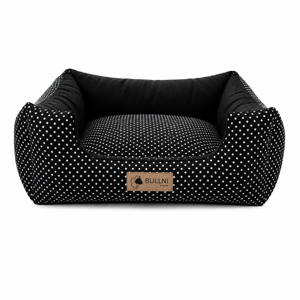 Cama Para Pets - Quadrada Poá Preta Bullni Store