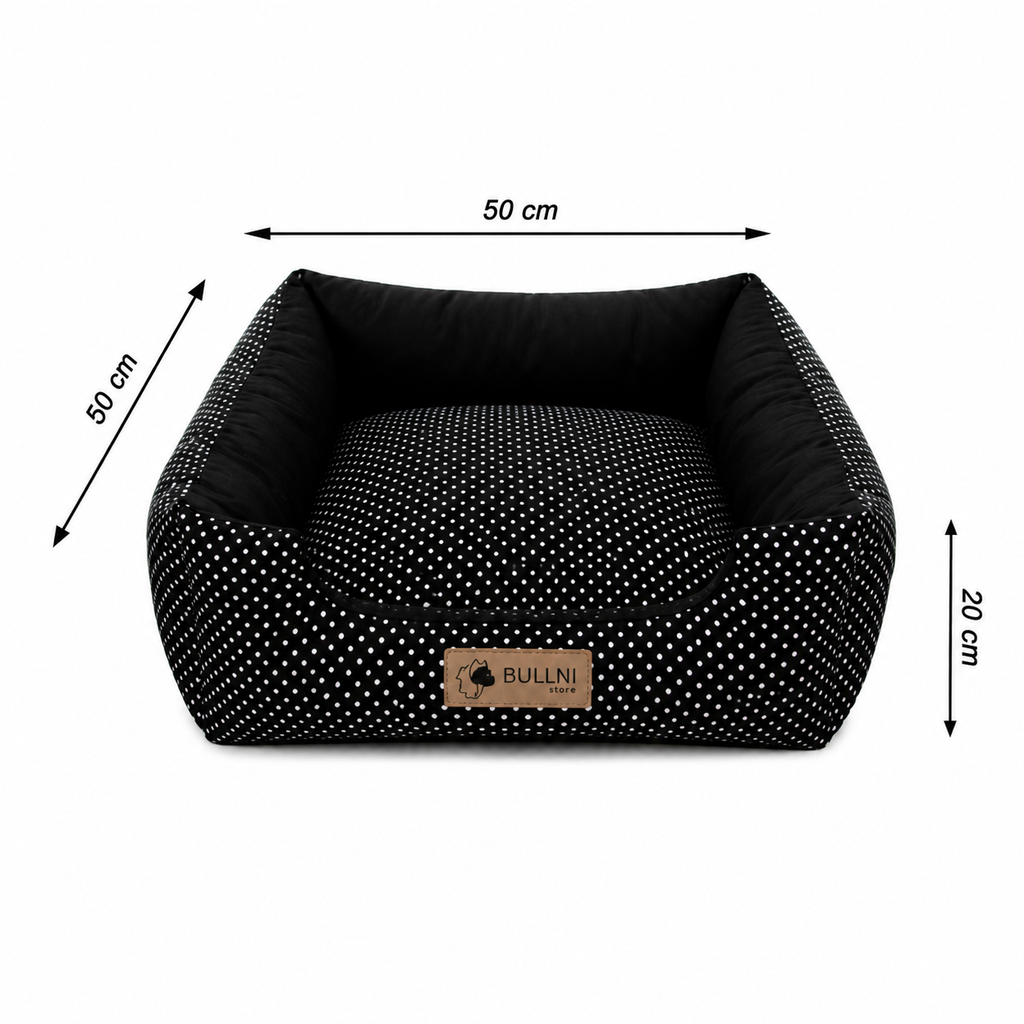 Cama Para Pets - Quadrada Poá Preta Bullni Store