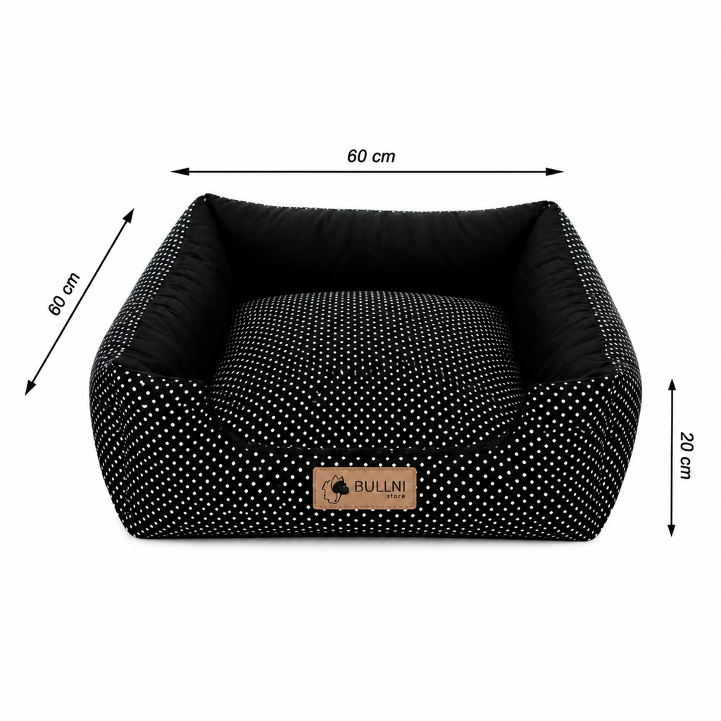 Cama Para Pets - Quadrada Poá Preta Bullni Store