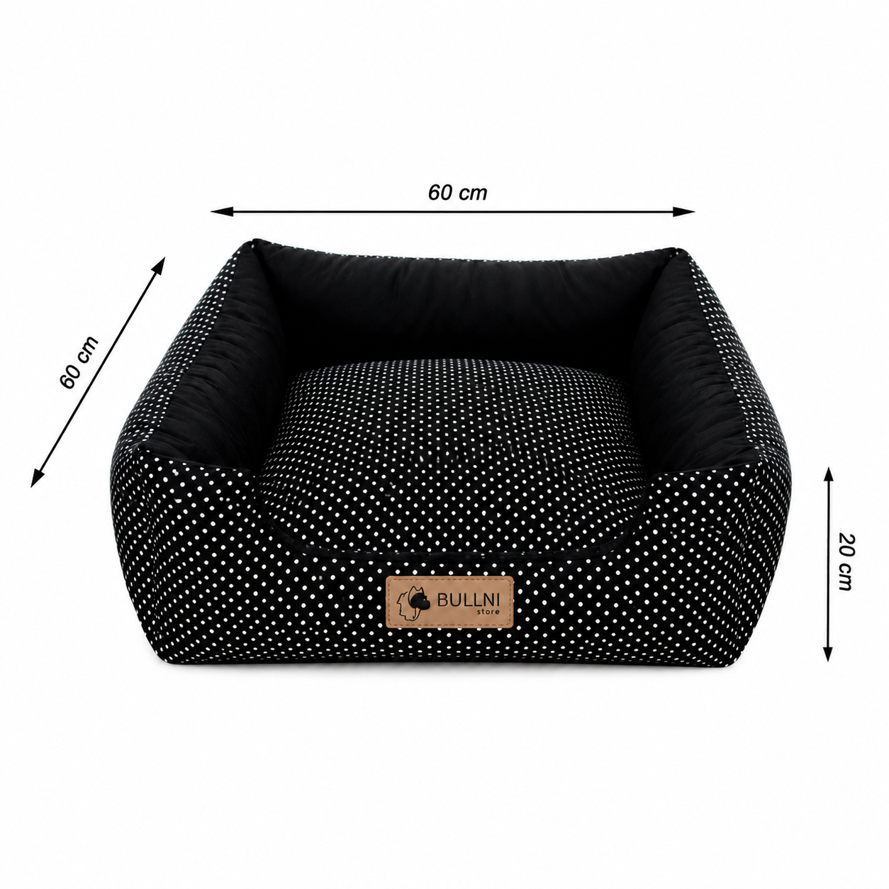 Cama Para Pets - Quadrada Poá Preta Bullni Store