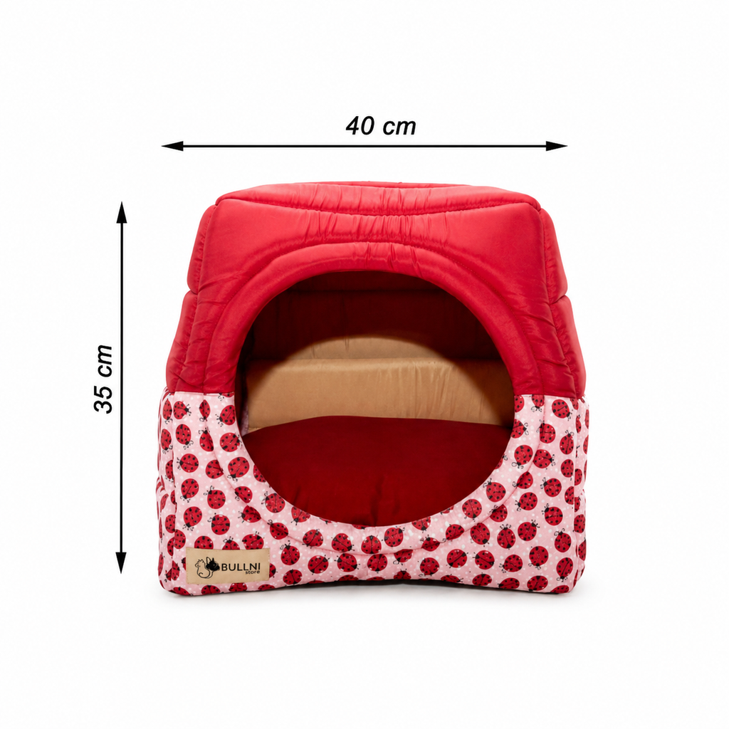 Toca Iglu Pet Vermelho Joaninha Bullni Store