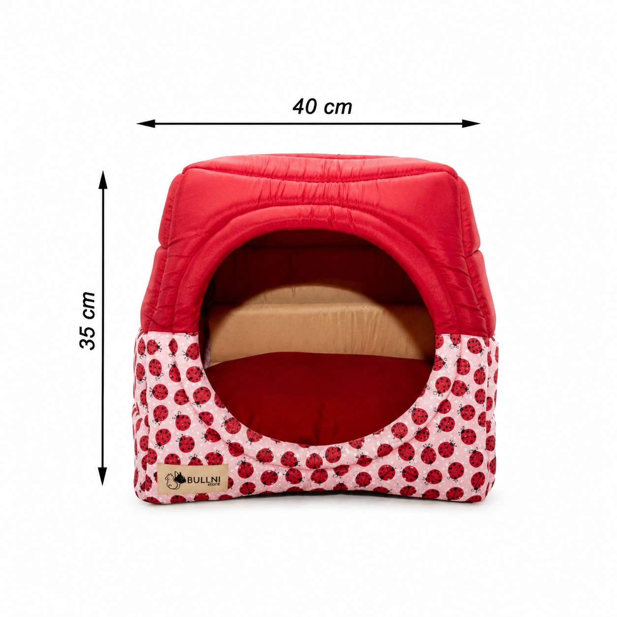 Toca Iglu Pet Vermelho Joaninha Bullni Store