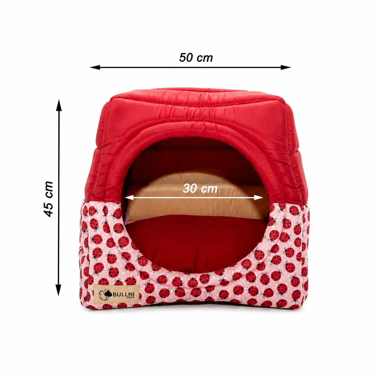 Toca Iglu Pet Vermelho Joaninha Bullni Store