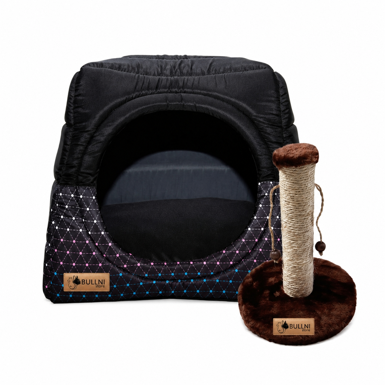 Toca Iglu Pet e Arranhador para Gatos Preto Bullni Store