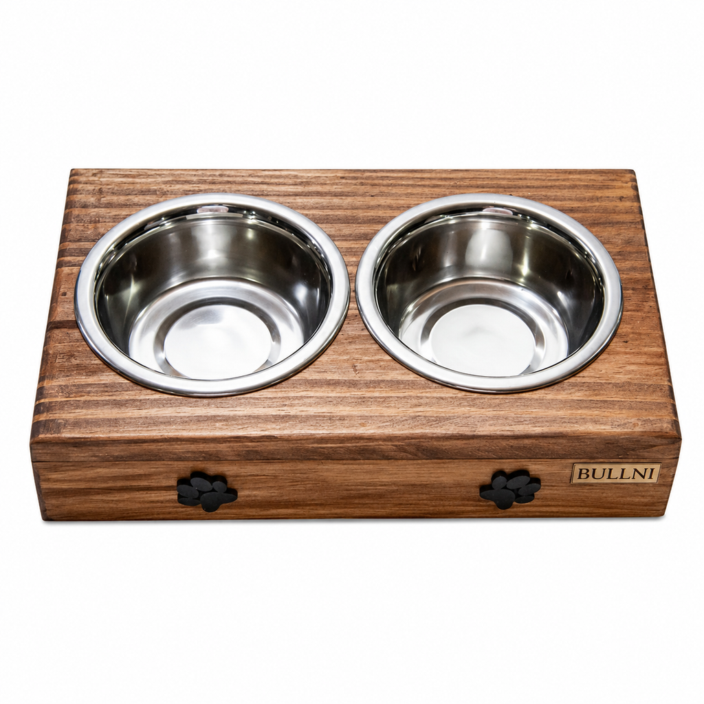 Comedouro Pet Elevado Madeira cachorros Pequenos-Bullni Store
