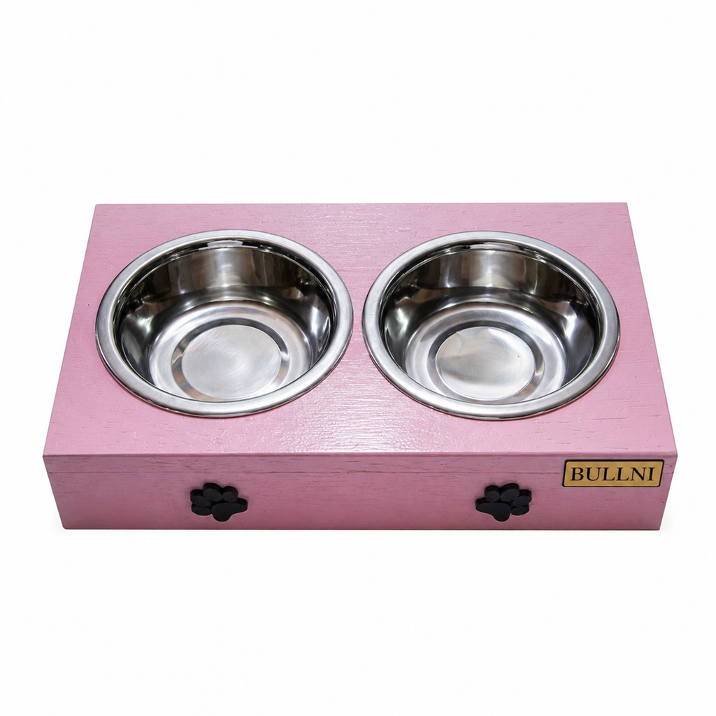 Comedouro Pet Elevado Madeira cachorros Pequenos-Bullni Store