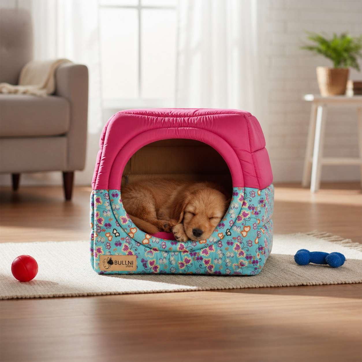 Toca Iglu  Cães e Gatos Rosa Borboleta Bullni Store