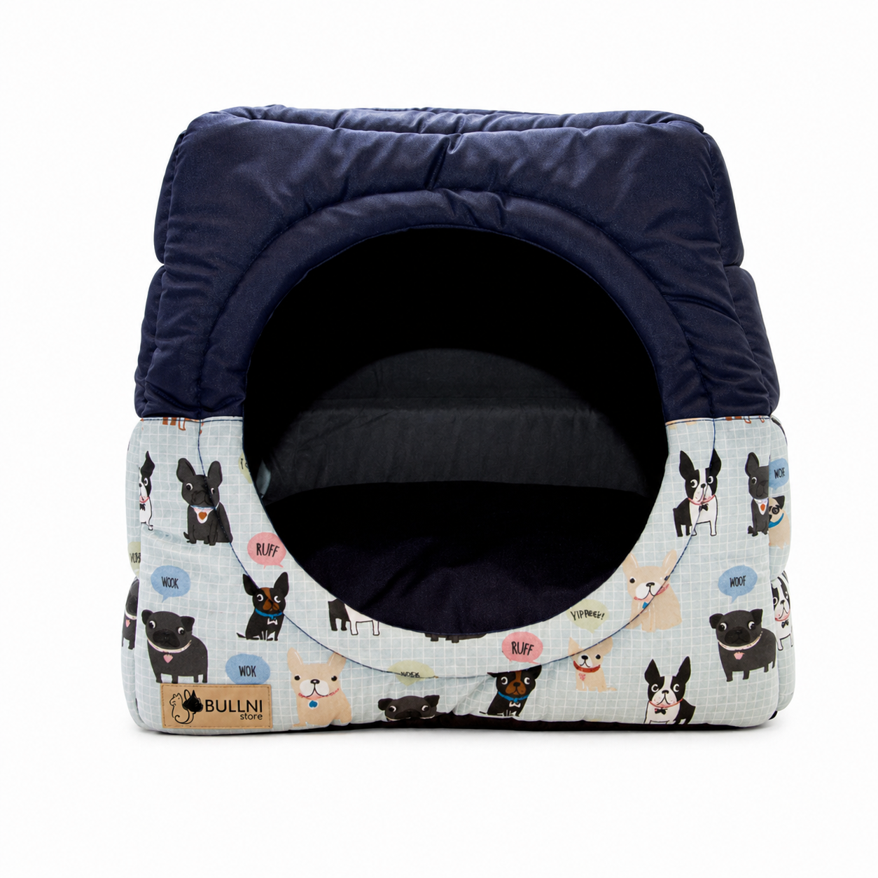 Toca Iglu Pet Impermeável Azul com estampas Bullni Store