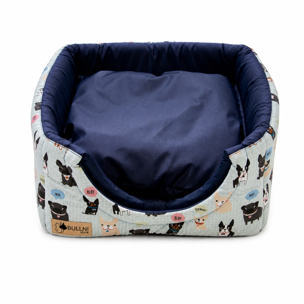 Toca Iglu Pet Impermeável Azul com estampas Bullni Store