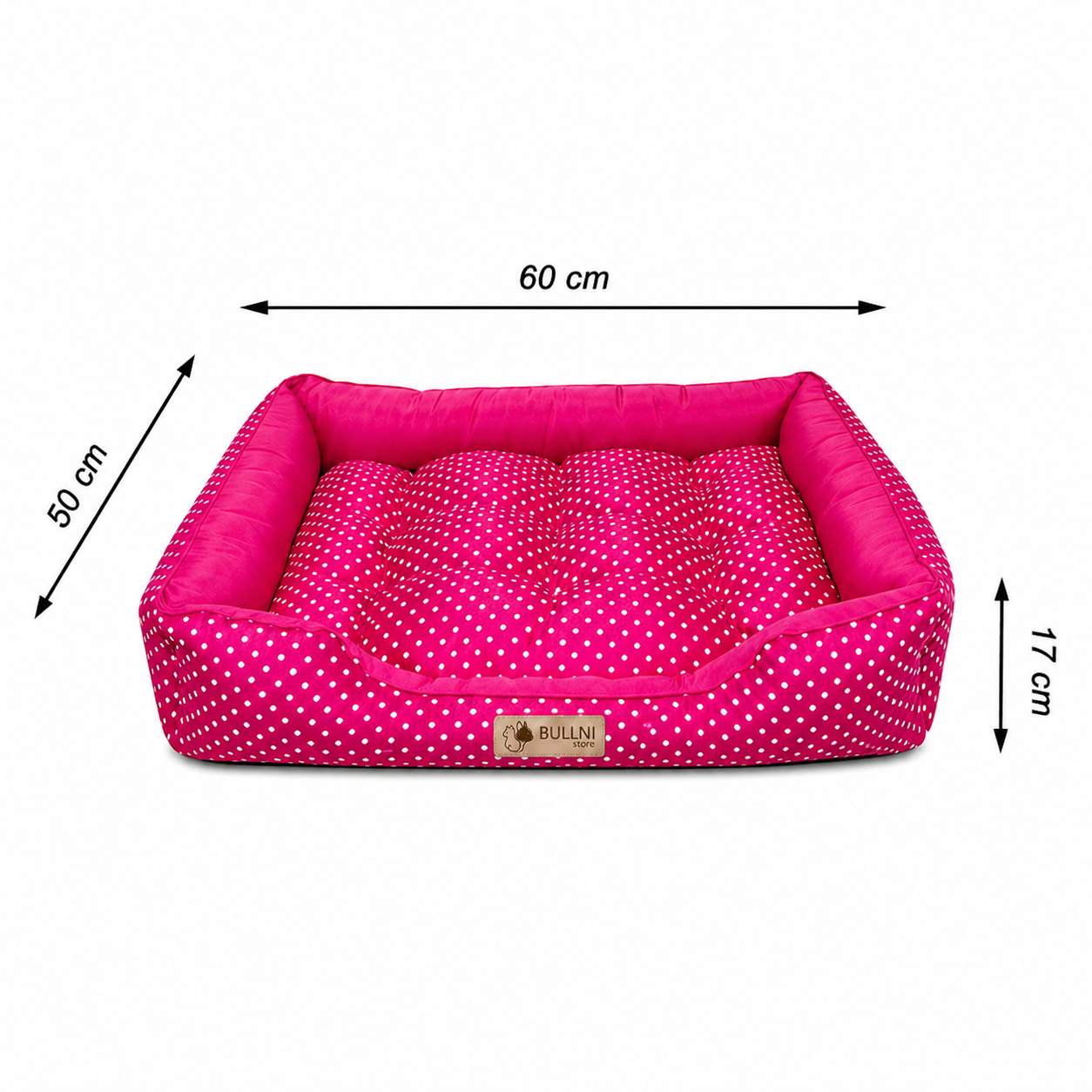 Cama Para Cachorro e Gatos Retangular Rosa Poa Bullni Store