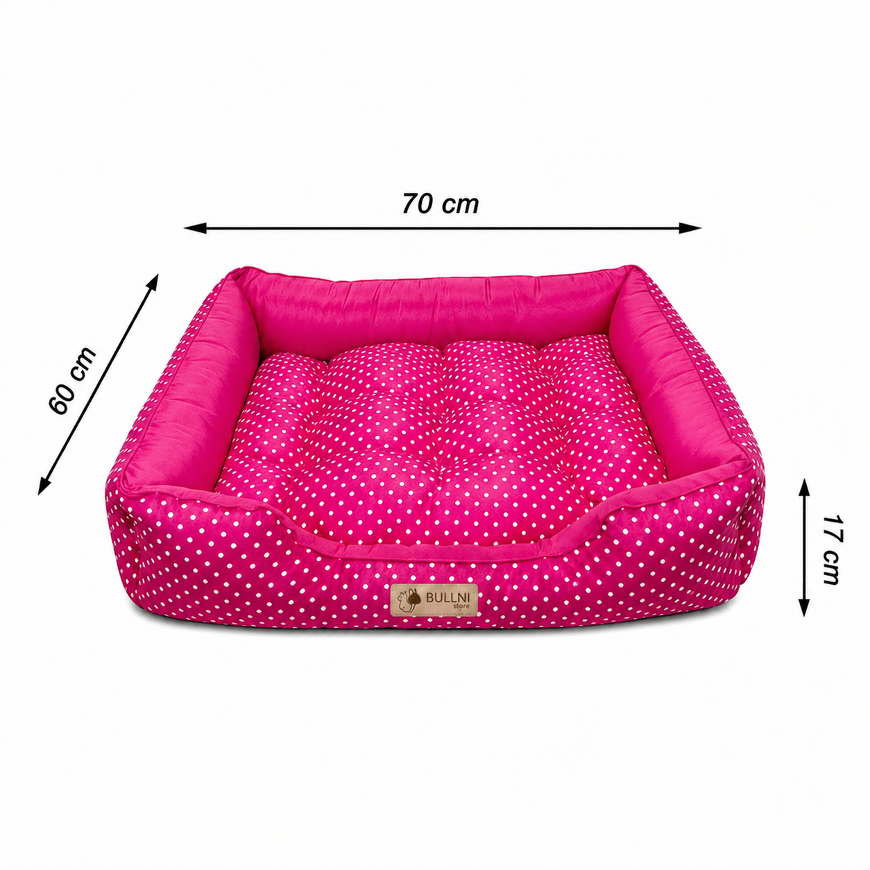 Cama Para Cachorro e Gatos Retangular Rosa Poa Bullni Store