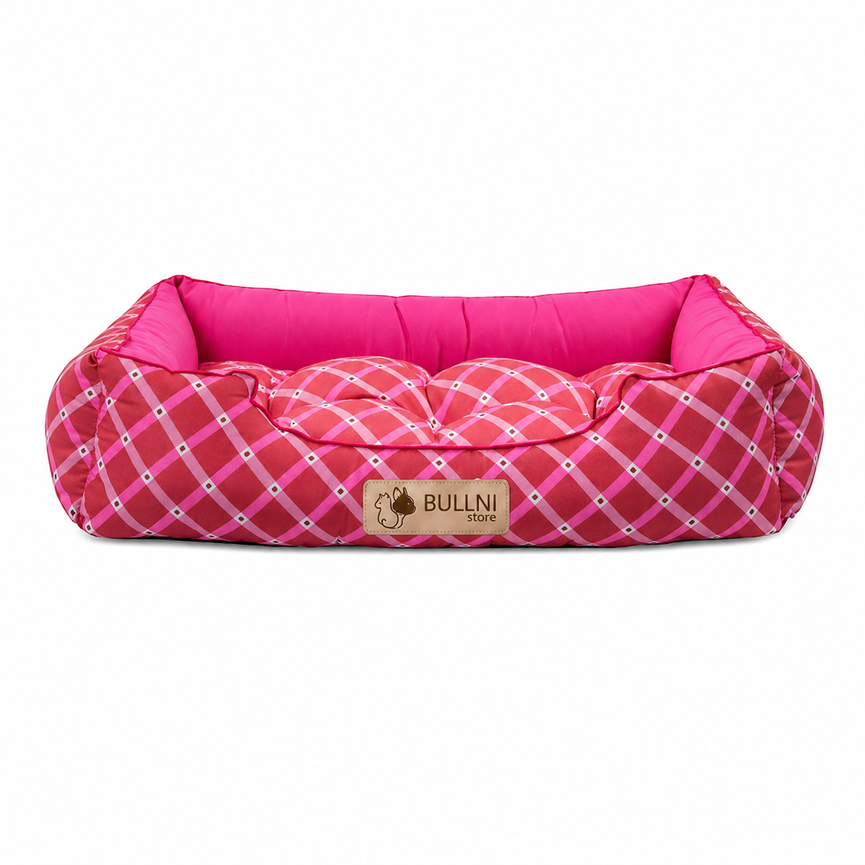 Cama Para Cachorros e Gatos Retangular Rosa Geométrico Bullni Store