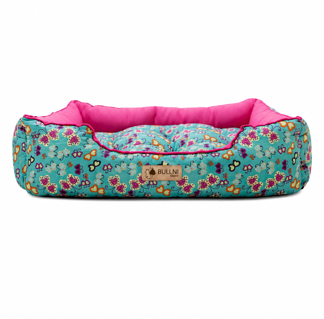 Cama Para Cachorros e Gatos retangular Rosa Borboleta Bullni Store
