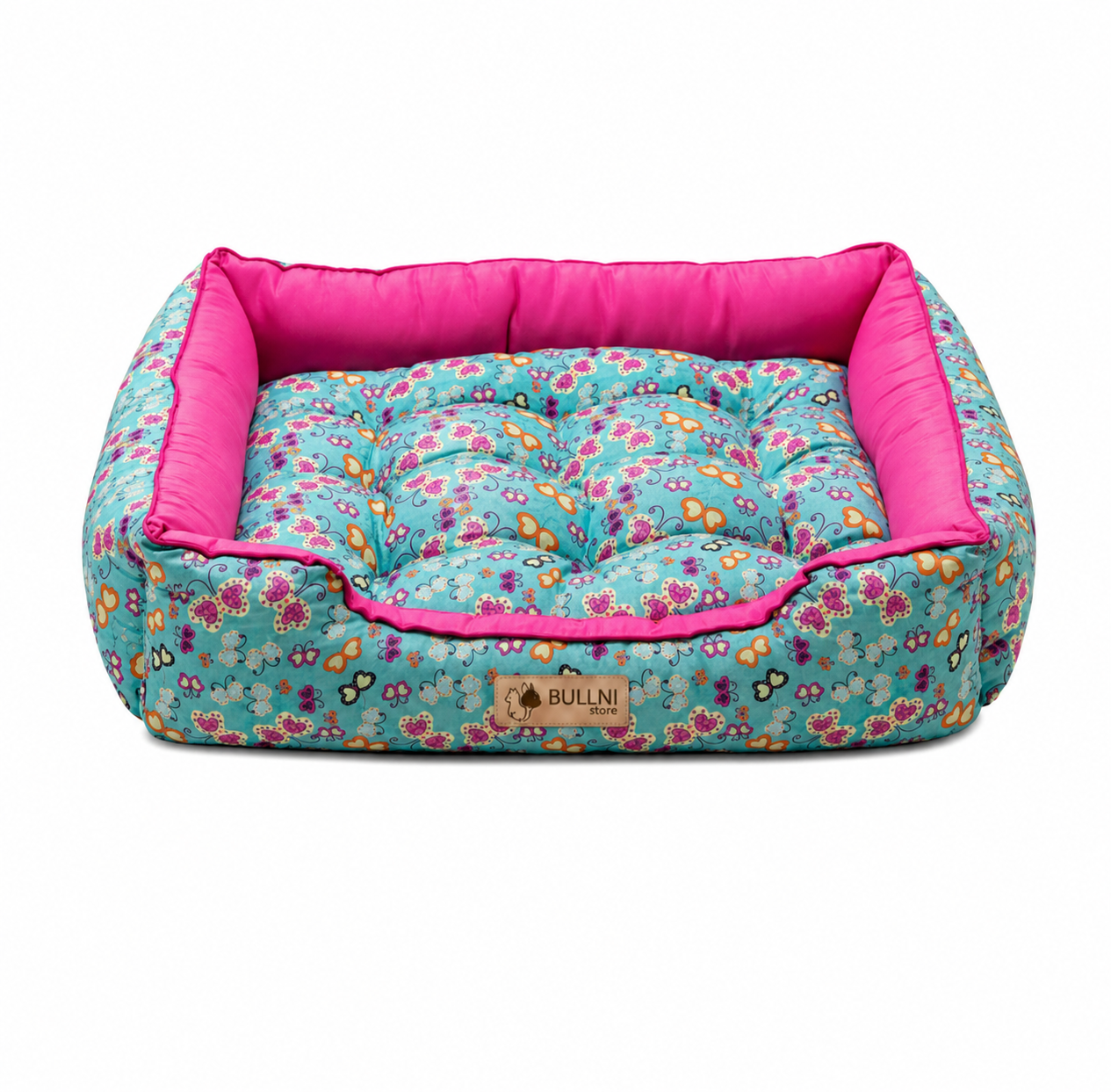 Cama Para Cachorros e Gatos retangular Rosa Borboleta Bullni Store