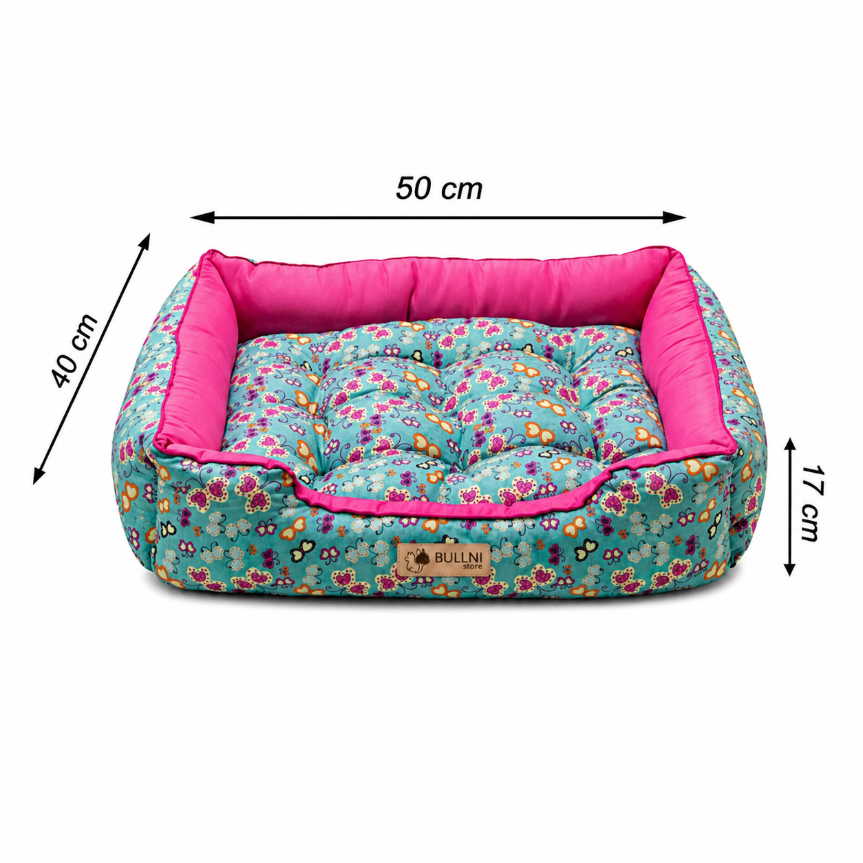Cama Para Cachorros e Gatos retangular Rosa Borboleta Bullni Store