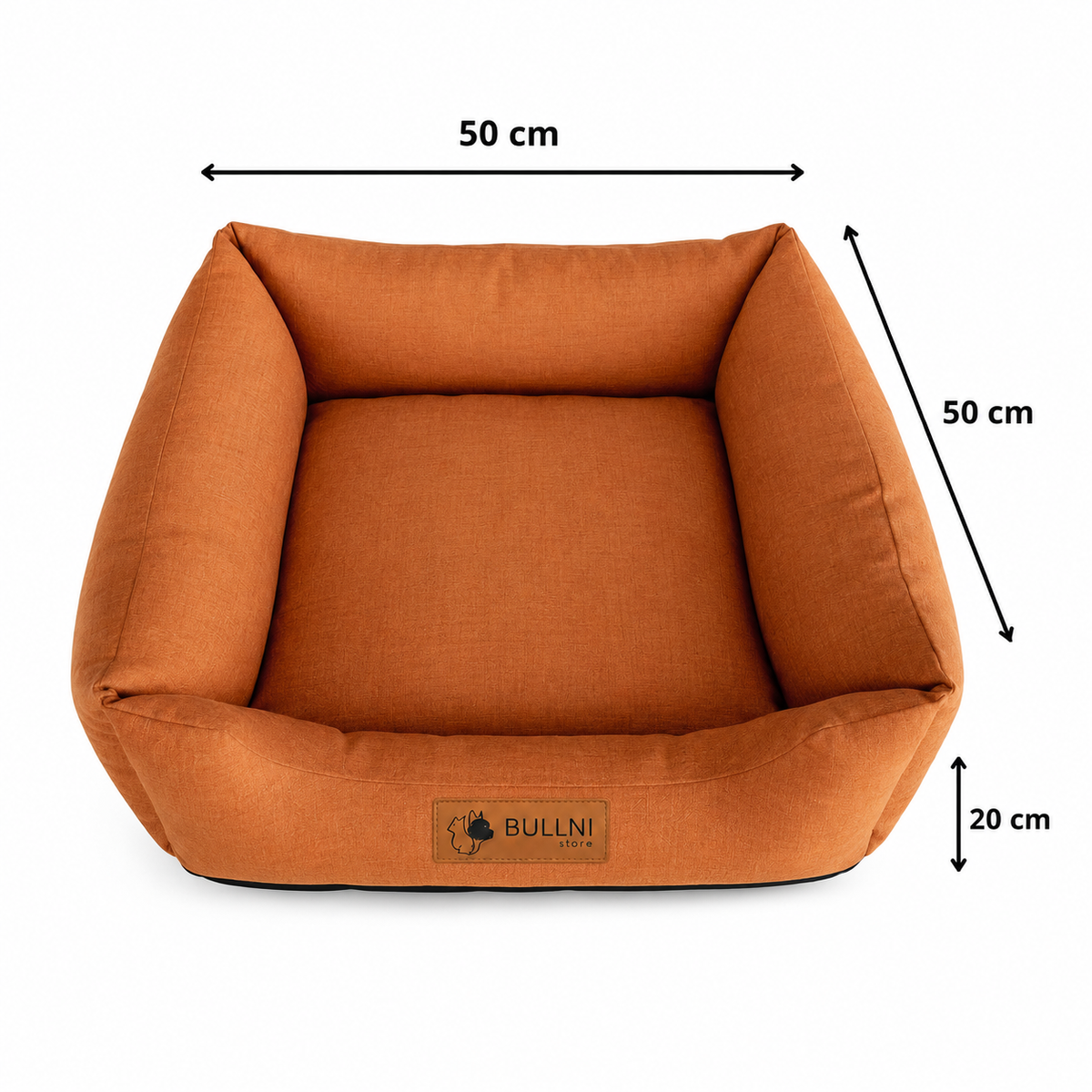 Cama Para Pets - Quadrada Laranja Lisa Bullni Store