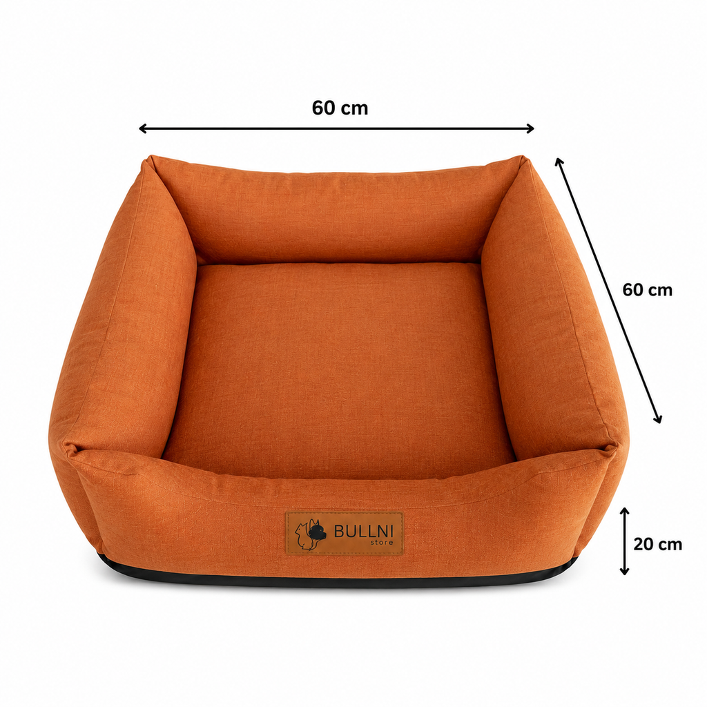Cama Para Pets - Quadrada Laranja Lisa Bullni Store