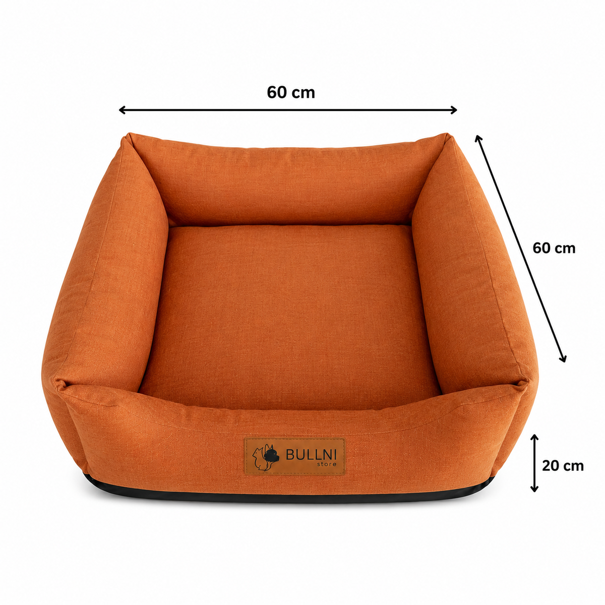 Cama Para Pets - Quadrada Laranja Lisa Bullni Store