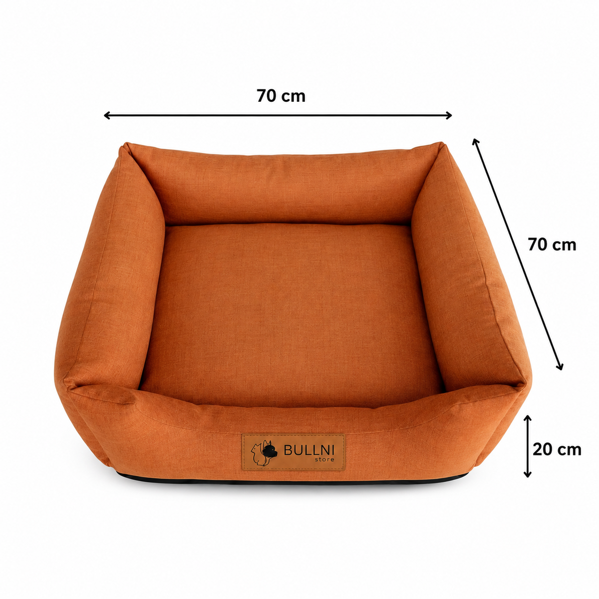 Cama Para Pets - Quadrada Laranja Lisa Bullni Store