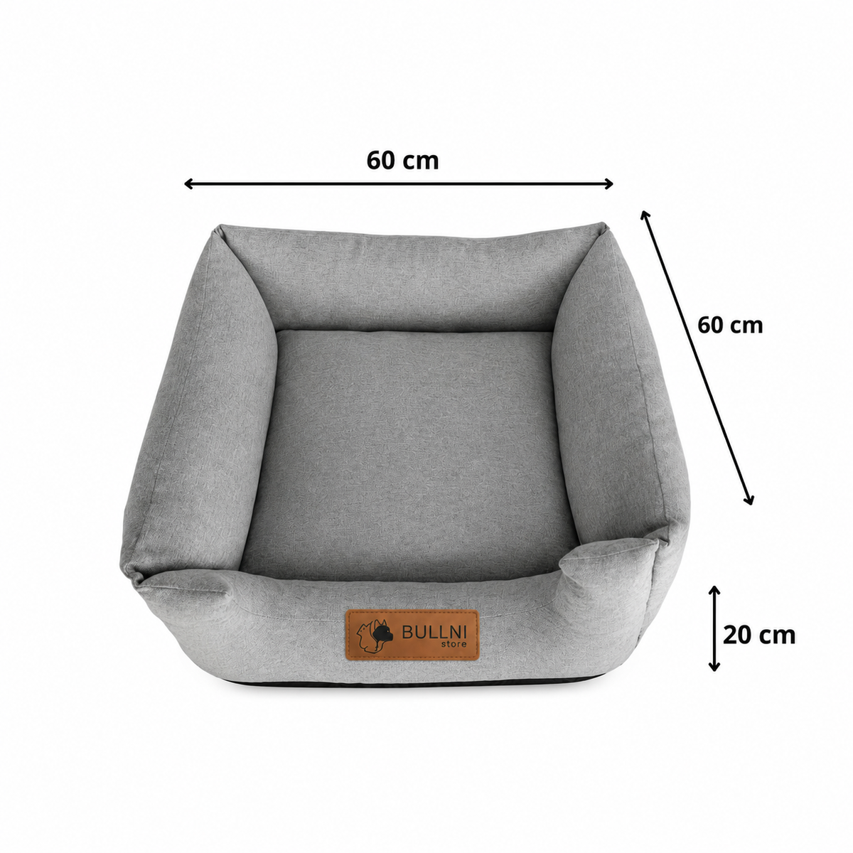 Cama Para Pets - Quadrada Cinza Urbano Bullni Store
