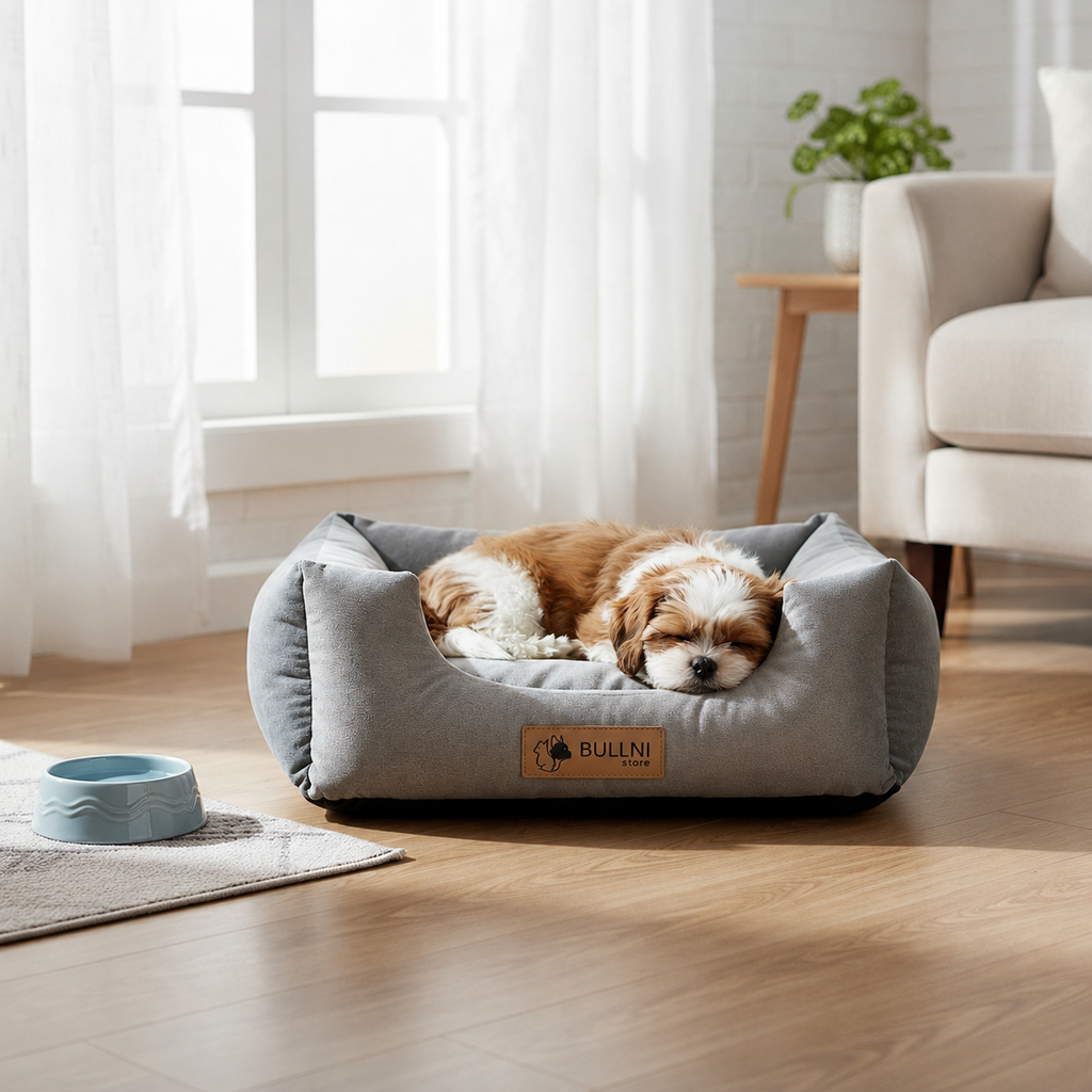 Cama Para Pets - Quadrada Cinza Liso Bullni Store