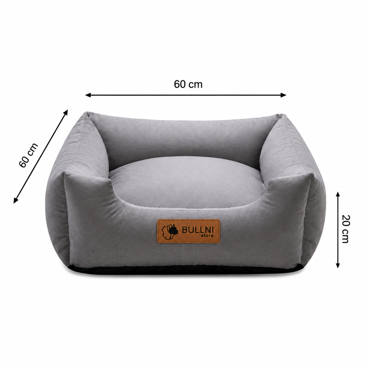 Cama Para Pets - Quadrada Cinza Liso Bullni Store
