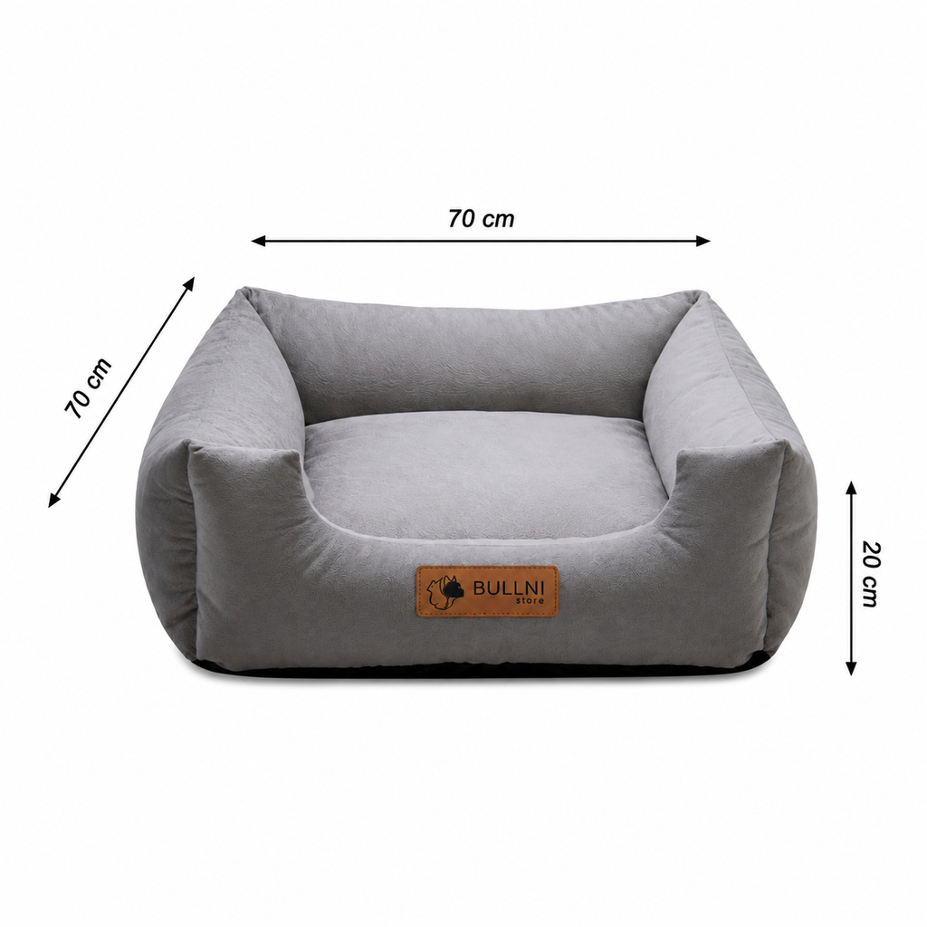 Cama Para Pets - Quadrada Cinza Liso Bullni Store