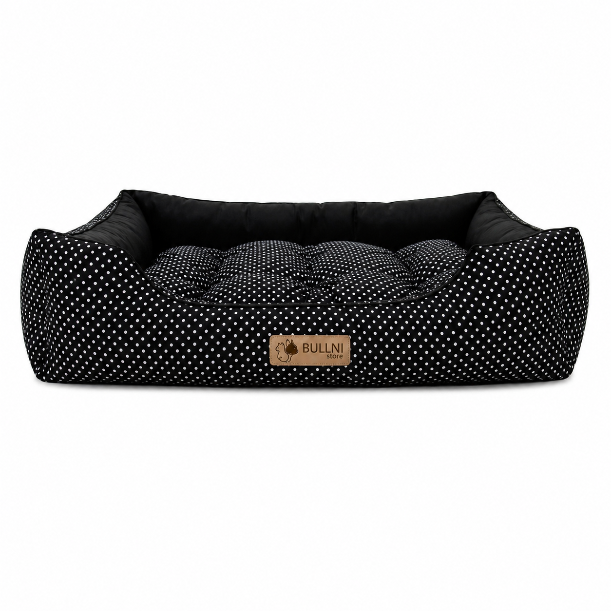 Cama Para Cachorros e Gatos Retangular Poa Preto Bullni Store