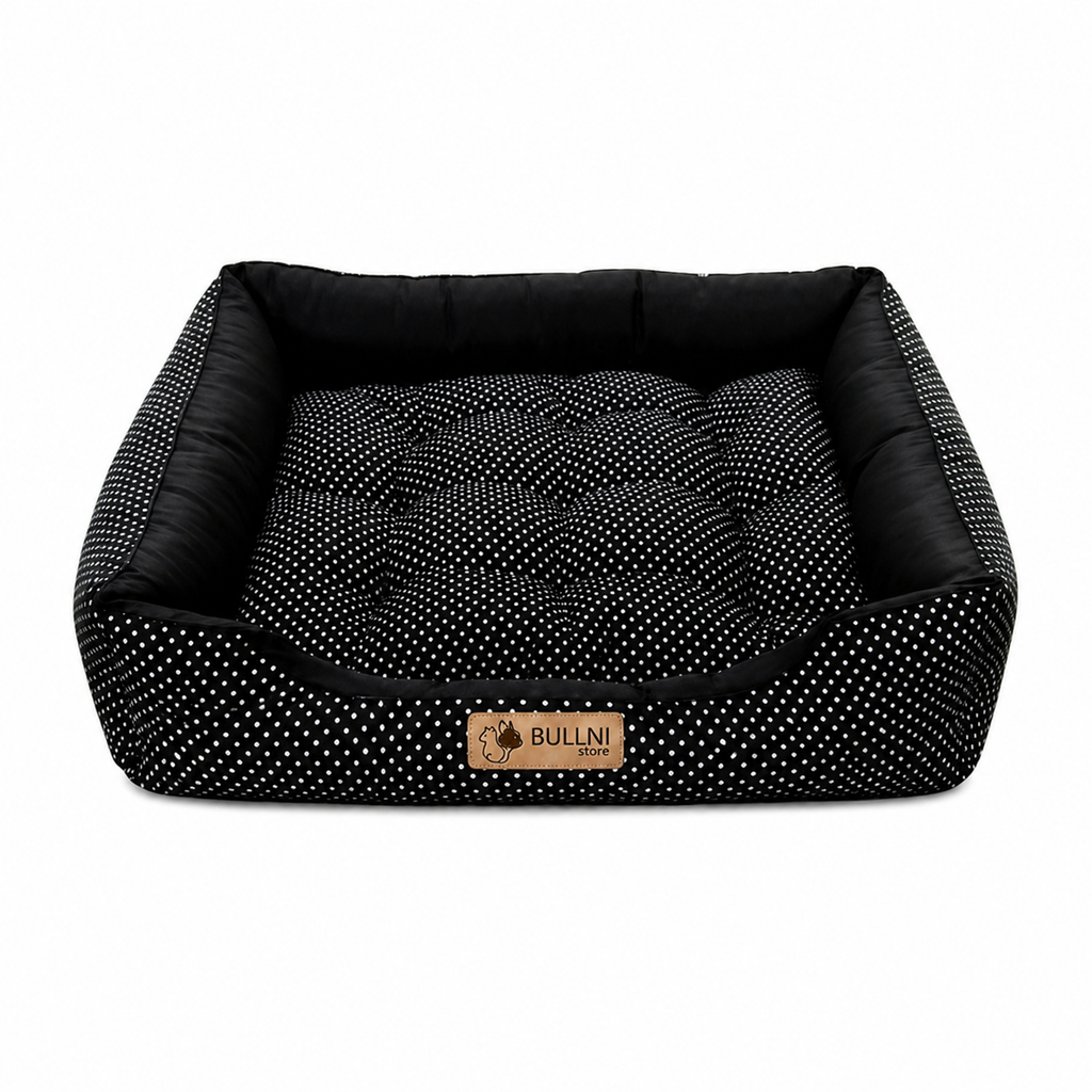 Cama Para Cachorros e Gatos Retangular Poa Preto Bullni Store