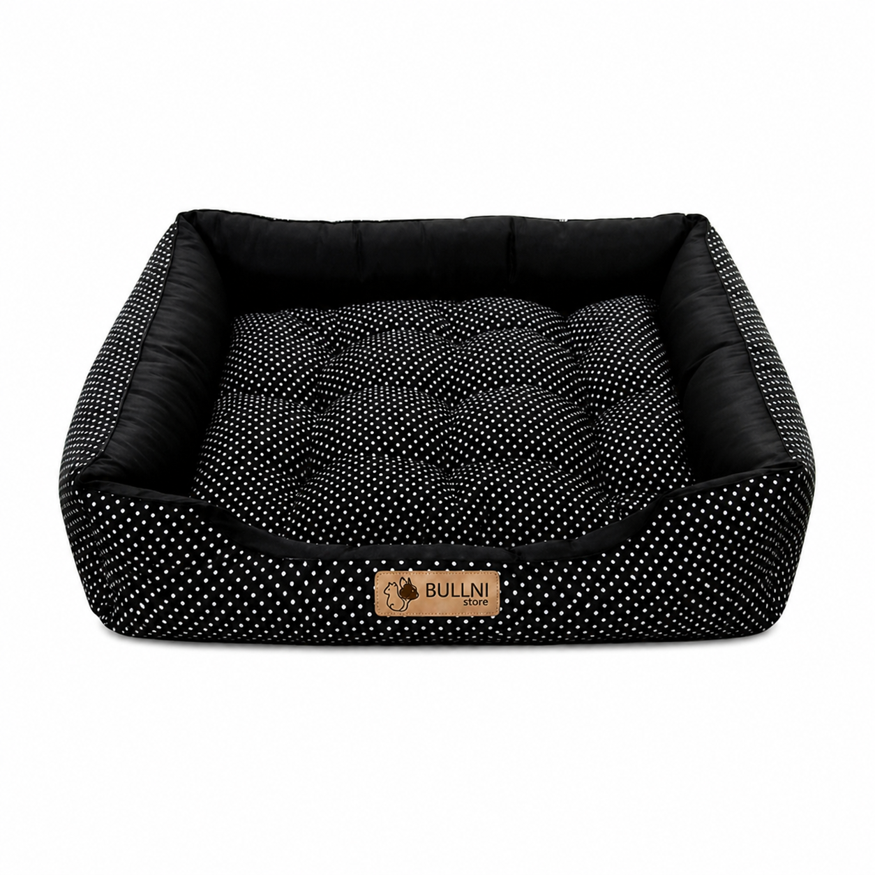Cama Para Cachorros e Gatos Retangular Poa Preto Bullni Store