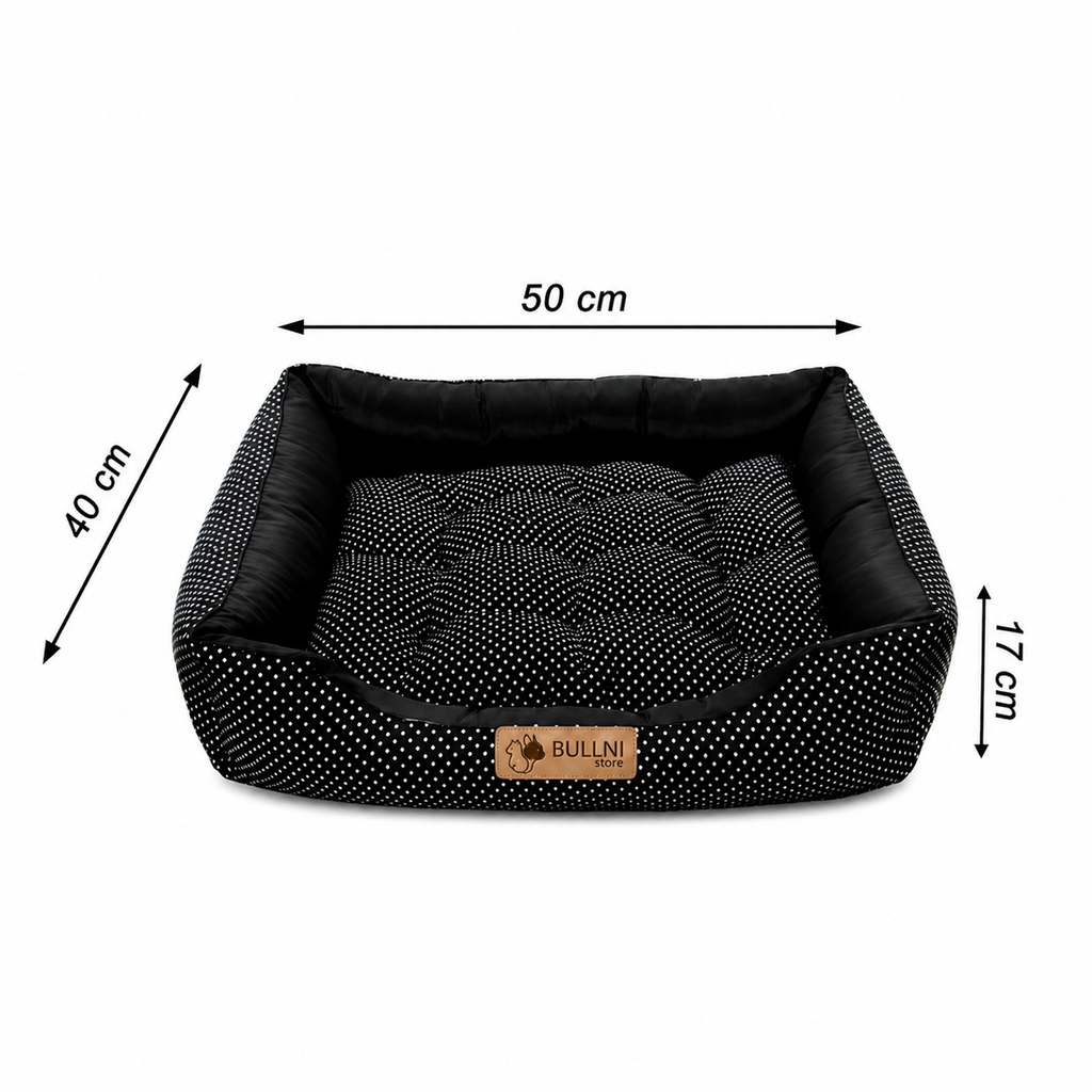 Cama Para Cachorros e Gatos Retangular Poa Preto Bullni Store